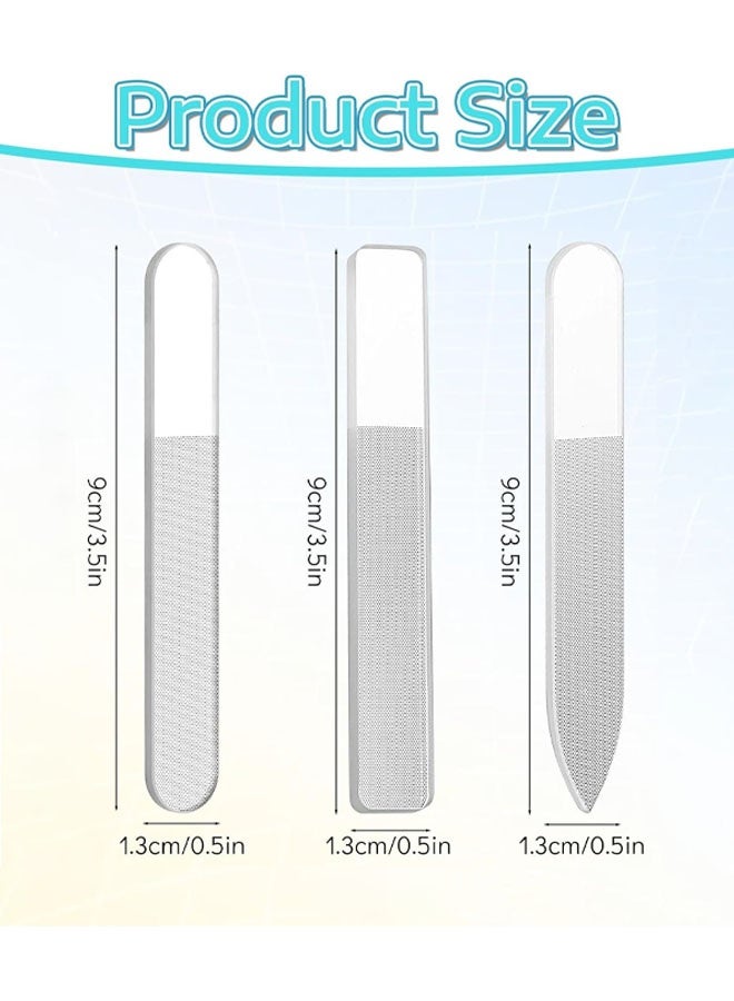 3 قطع من مبارد الأظافر الزجاجية النانوية فائقة النعومة للأظافر الطبيعية مع علبة واقية، لتلميع وتنعيم حواف الأظافر، مناسبة للحوامل والفتيات - Image 2